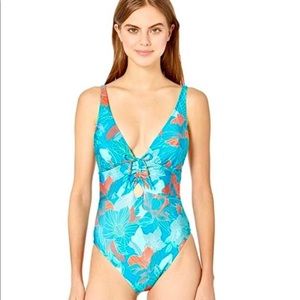 NWT Kenneth Cole floral one piece bathing suit